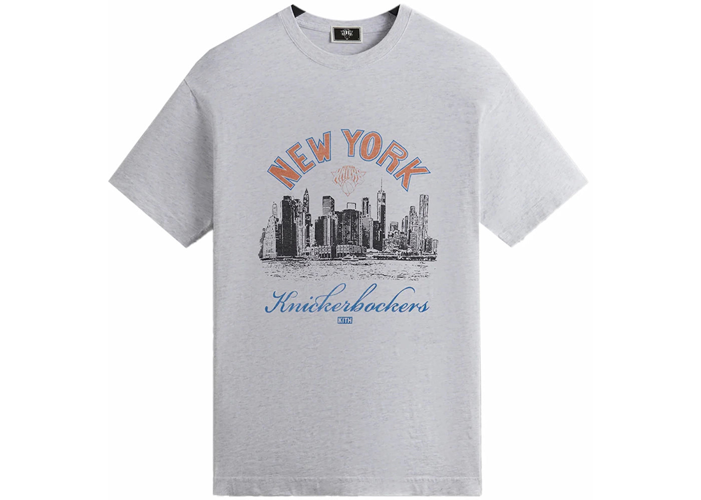 Kith New York Knicks Skyline Vintage Tee Light Heather Grey