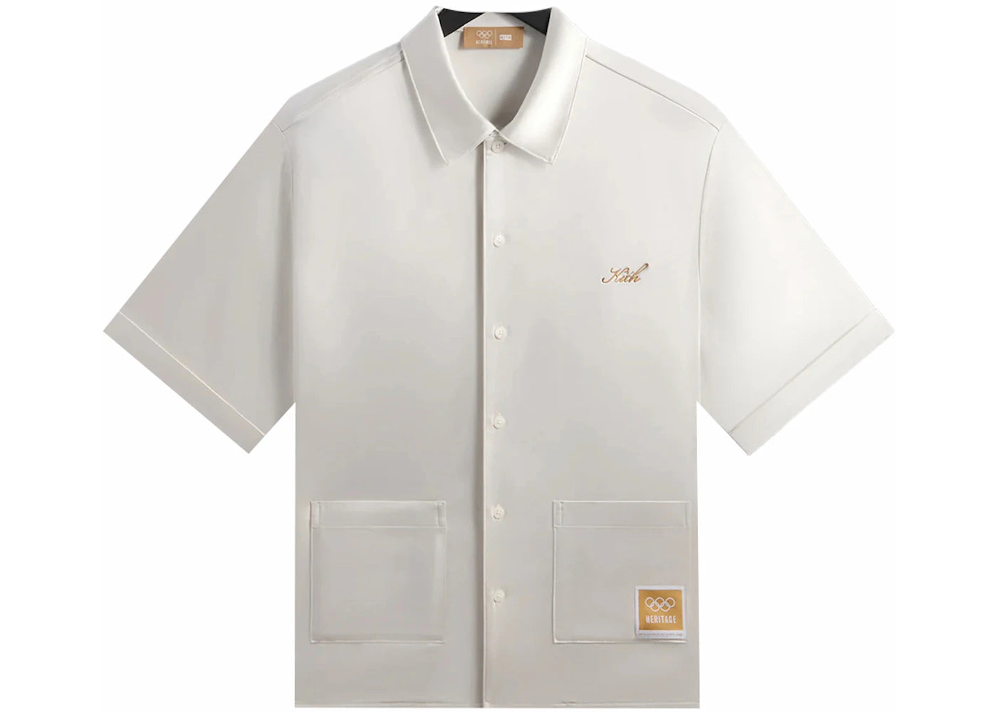 Kith Olympics Heritage Washed Satin Reade Shirt Sandrift