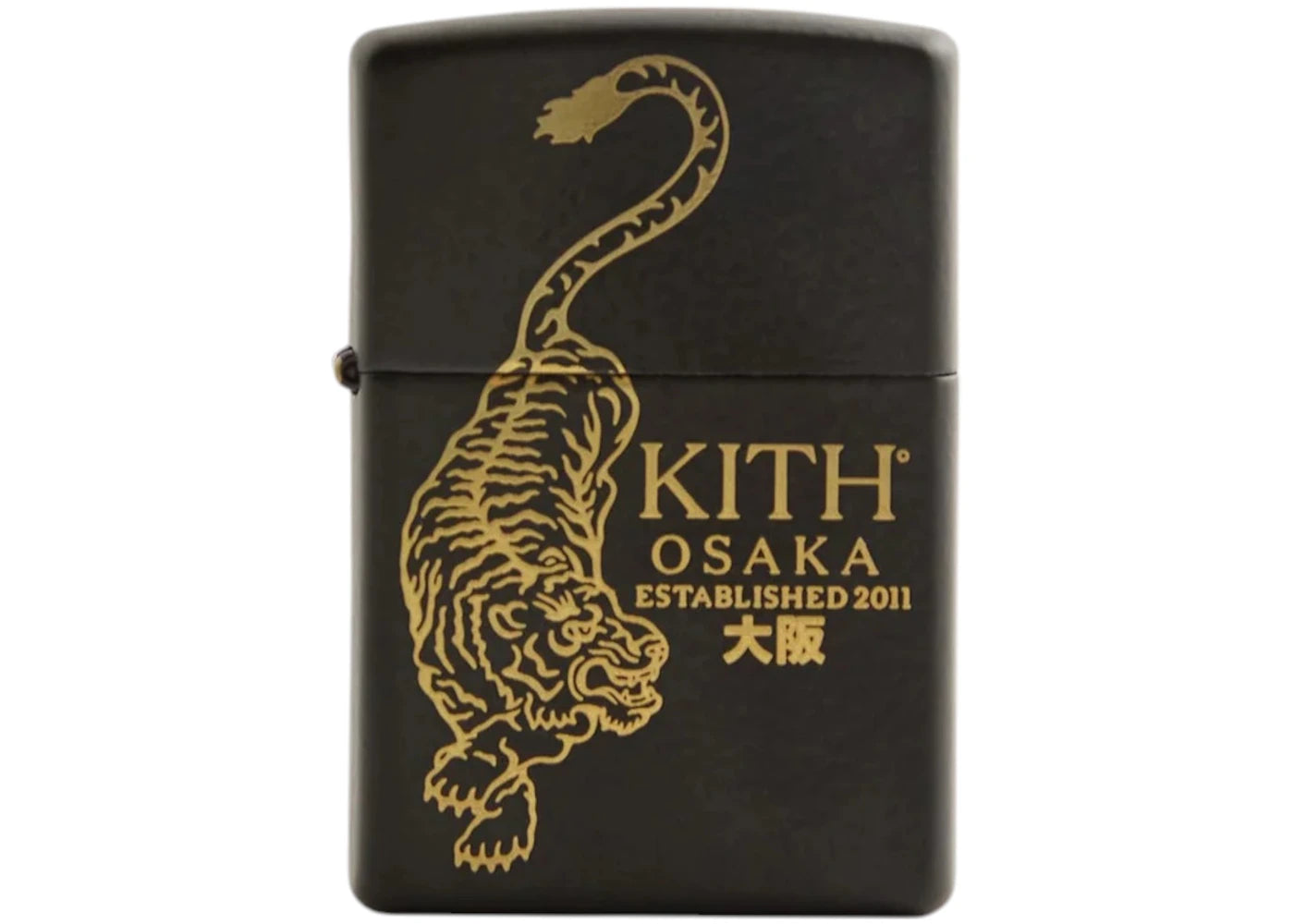 Kith Osaka Tiger Crest Zippo Lighter Black