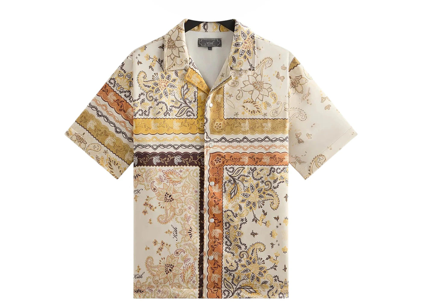 Kith Panelled Bandana Thompson Camp Collar Shirt Sandrift