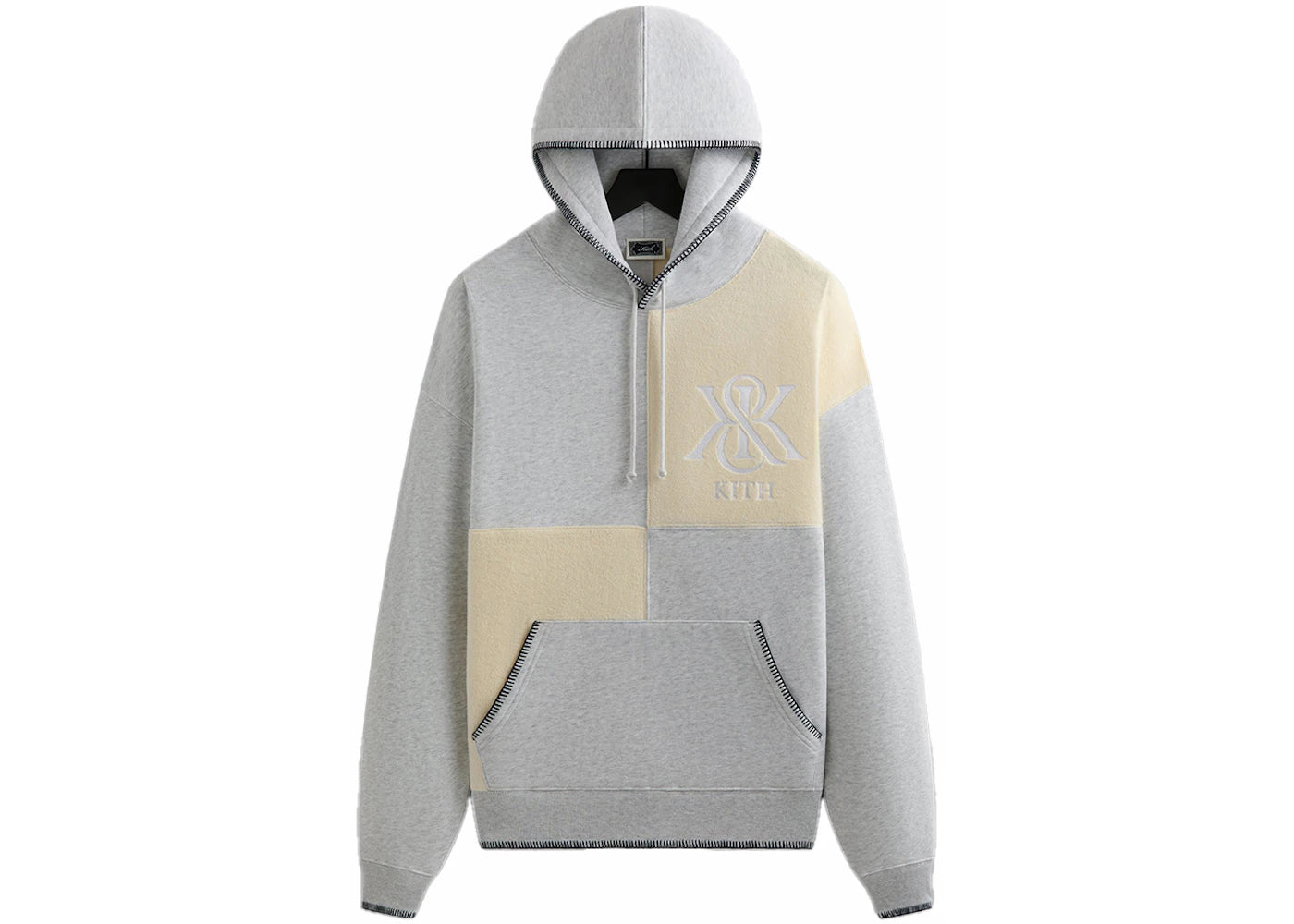Kith Panelled Nelson Hoodie Light Heather Grey
