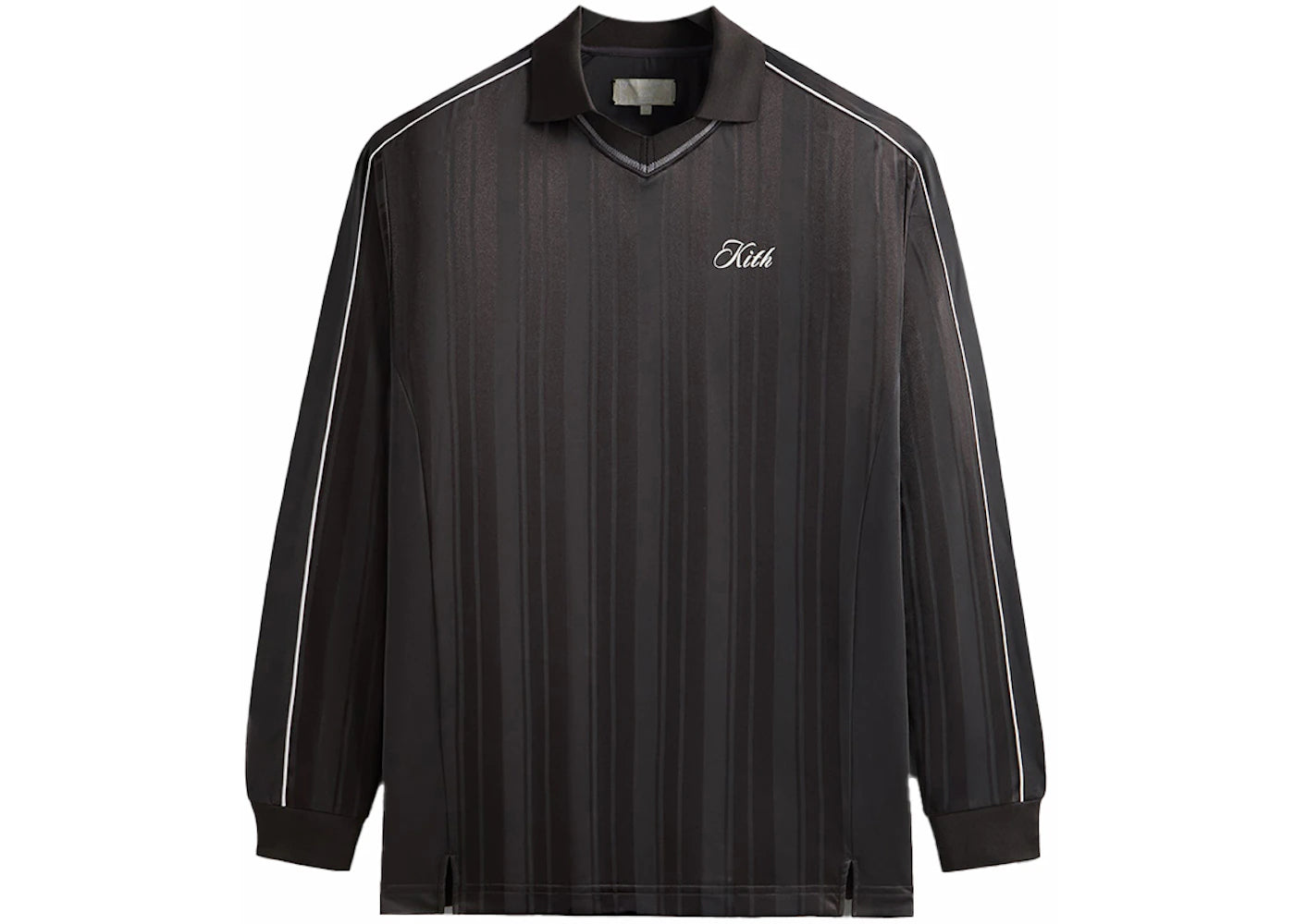 Kith Pinstripe Tricot Panelled Tap In Polo Black Oyster