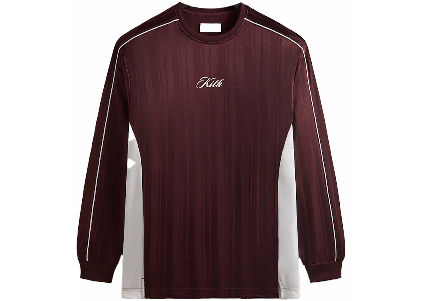 Kith Pinstripe Tricot Panelled Tee Magma