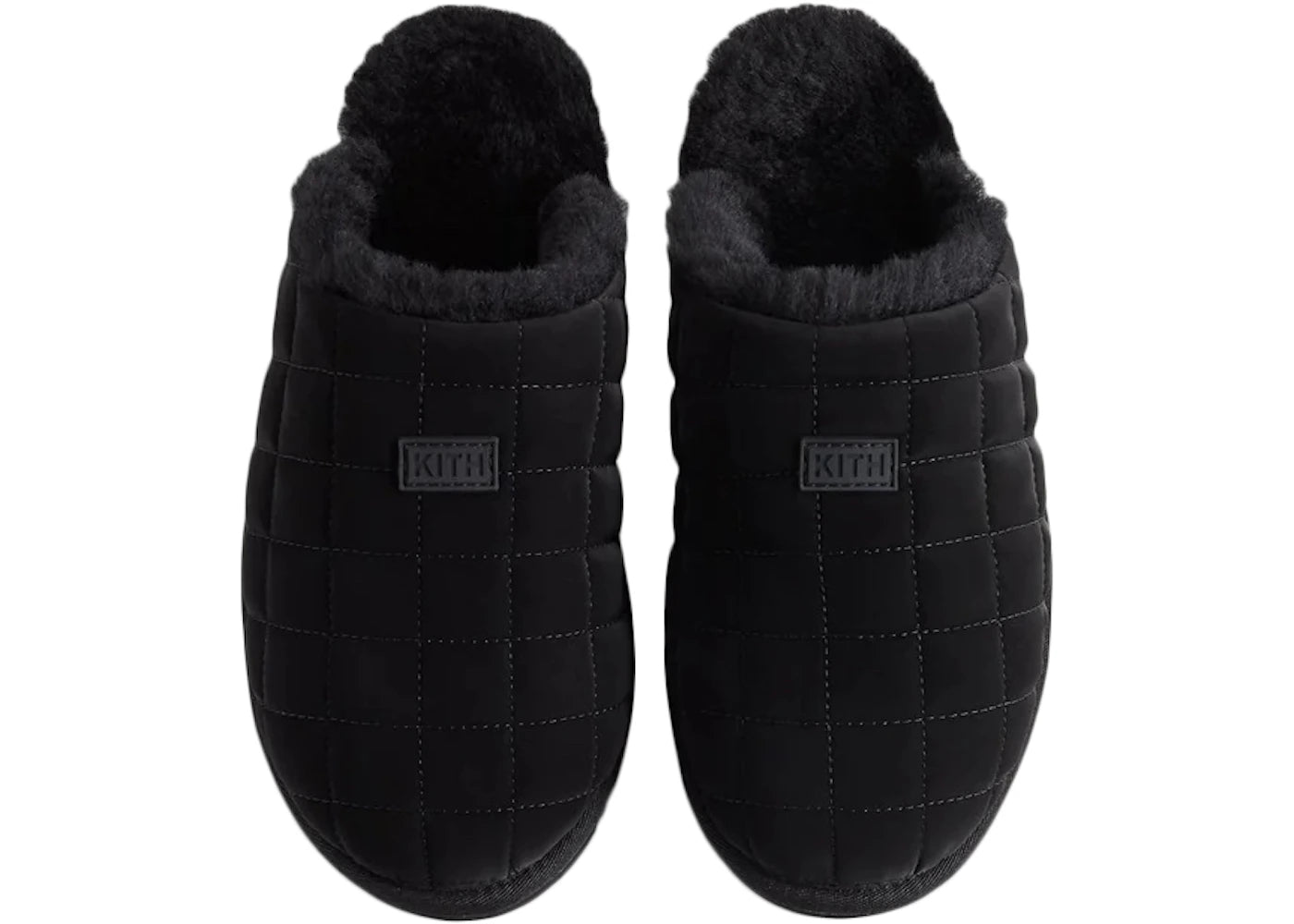 Kith Puffed Classic Logo Slipper Kithmas Black