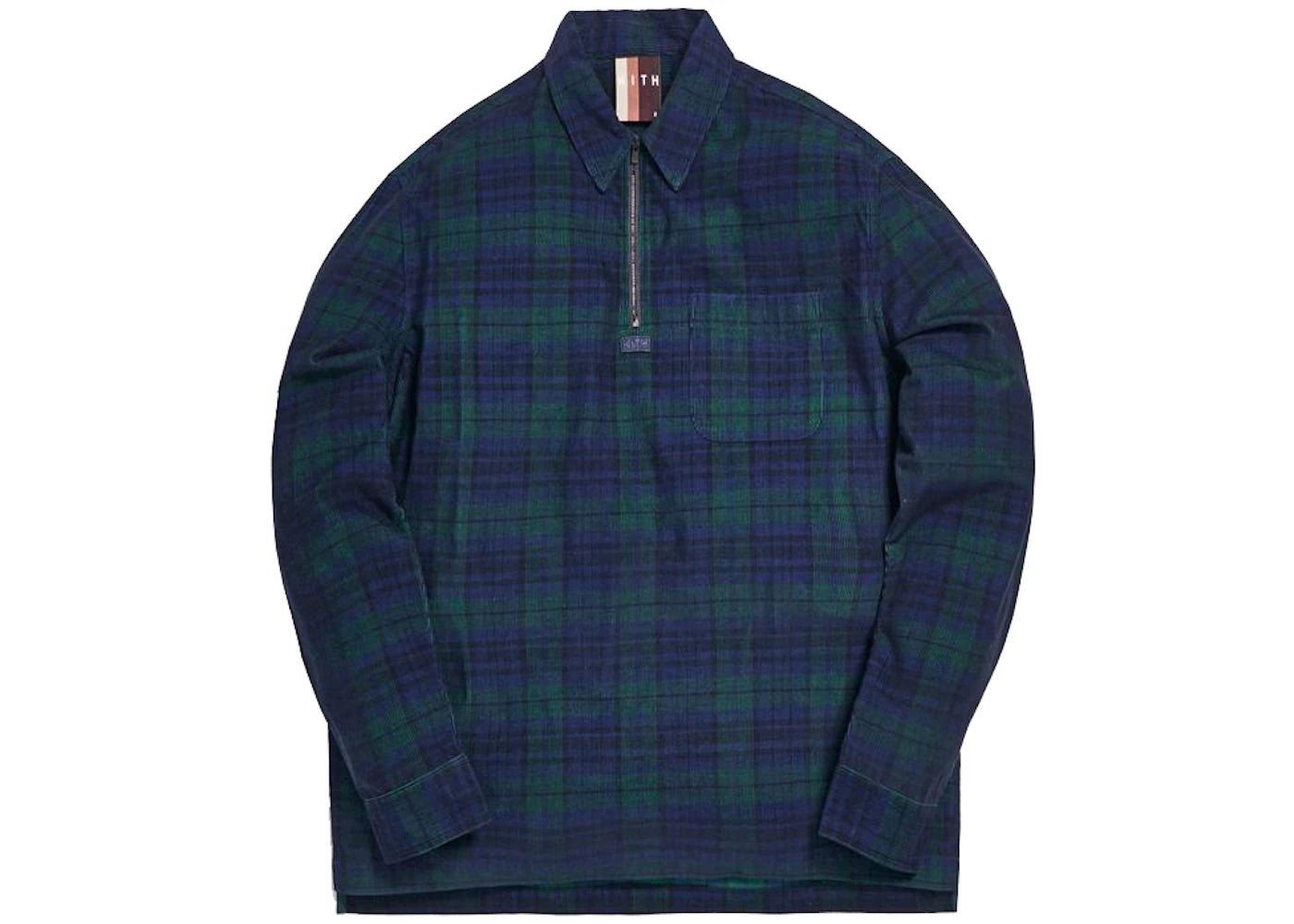 Kith Quarter Zip Collared Shirt Navy/Red