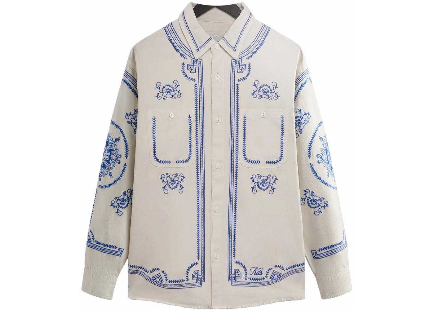 Kith Raw Hem Denim Apollo Shirt Sandrift