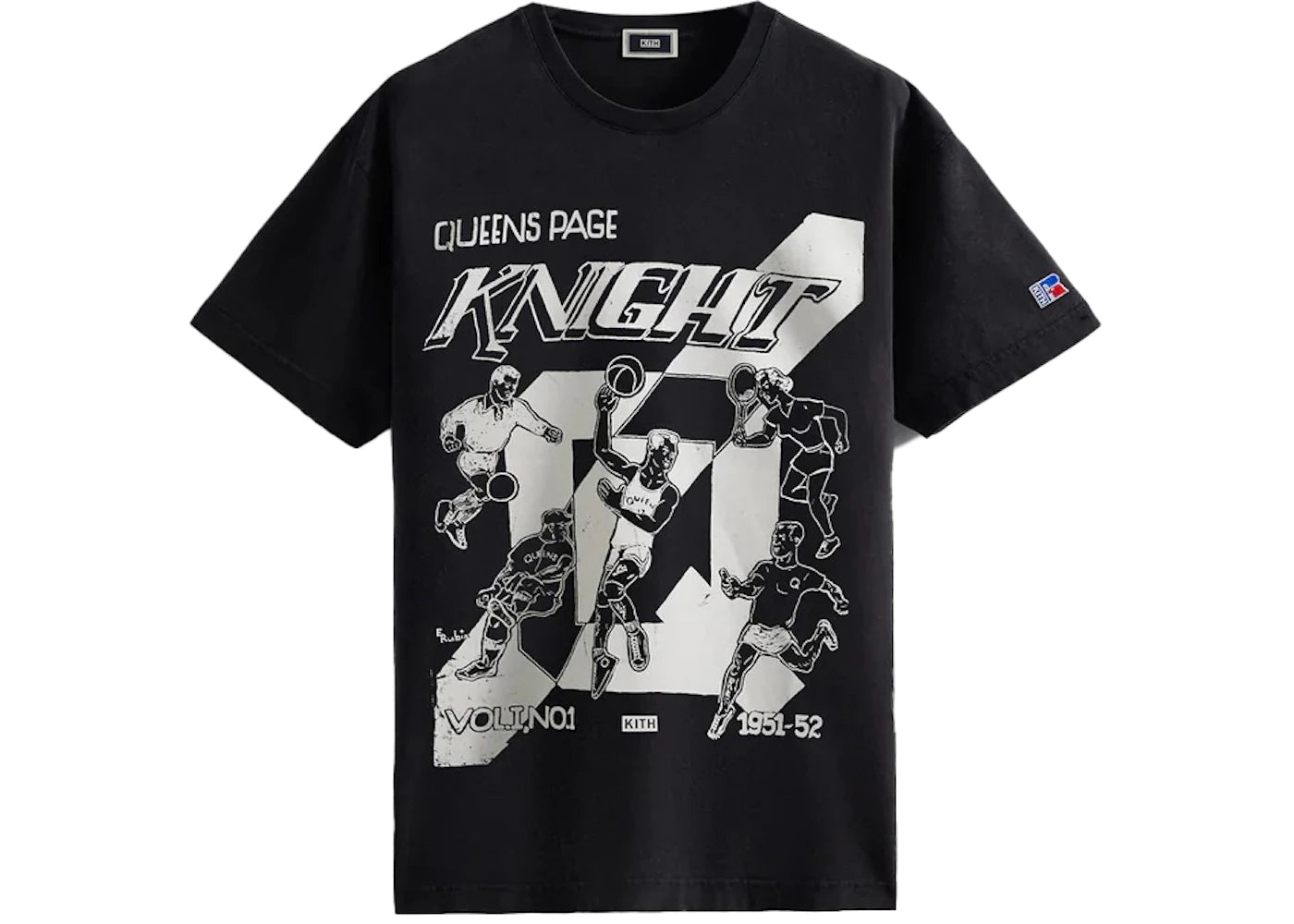 Kith Russell Athletic CUNY Queens College Knights Vintage Tee Black