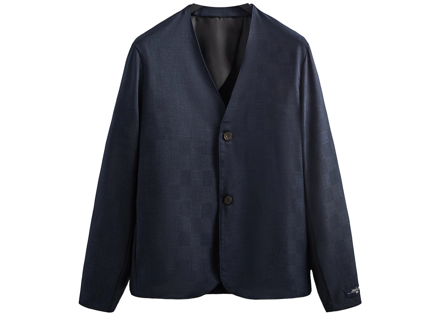Kith Shadow Check Collarless Jacket Nocturnal