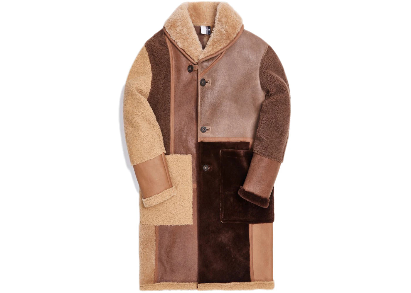 Kith Shearling Patchwork Becker Coat Tan/Multi