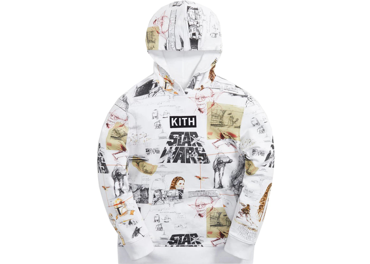 Kith x STAR WARS Kids Sketches Hoodie White