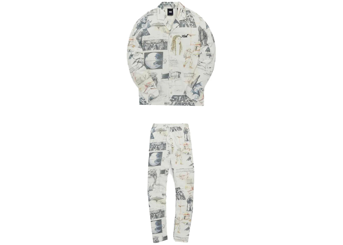 Kith x STAR WARS Sketches Pajama Set White