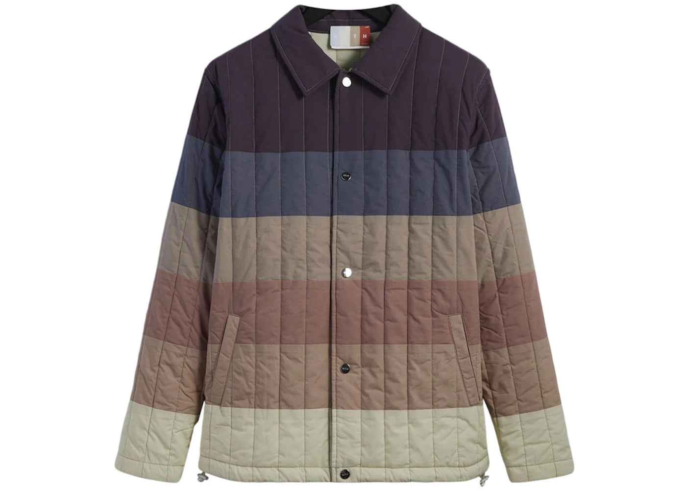 Kith Striped Poplin Carmine Coaches Jacket Battleship