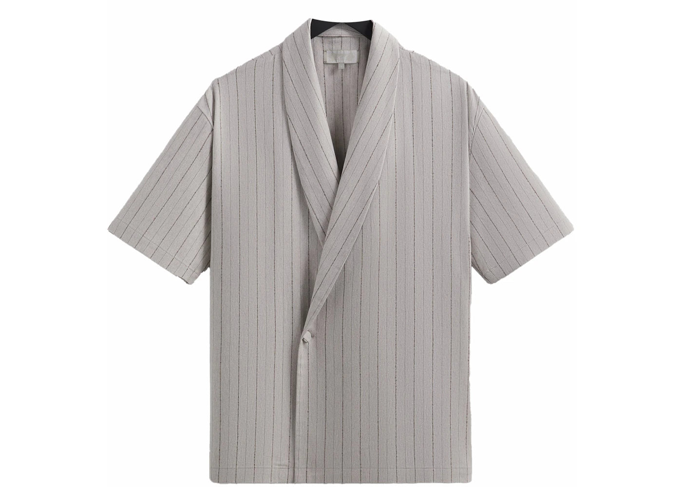 Kith Striped Twill Thompson Crossover Shirt Light Heather Grey