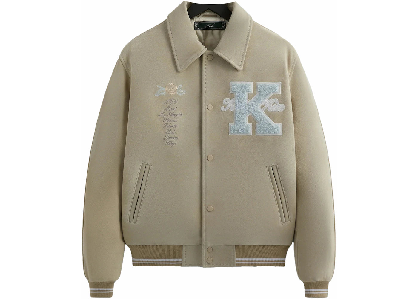 Kith Suede Coaches Jacket (FW23) Sandrift