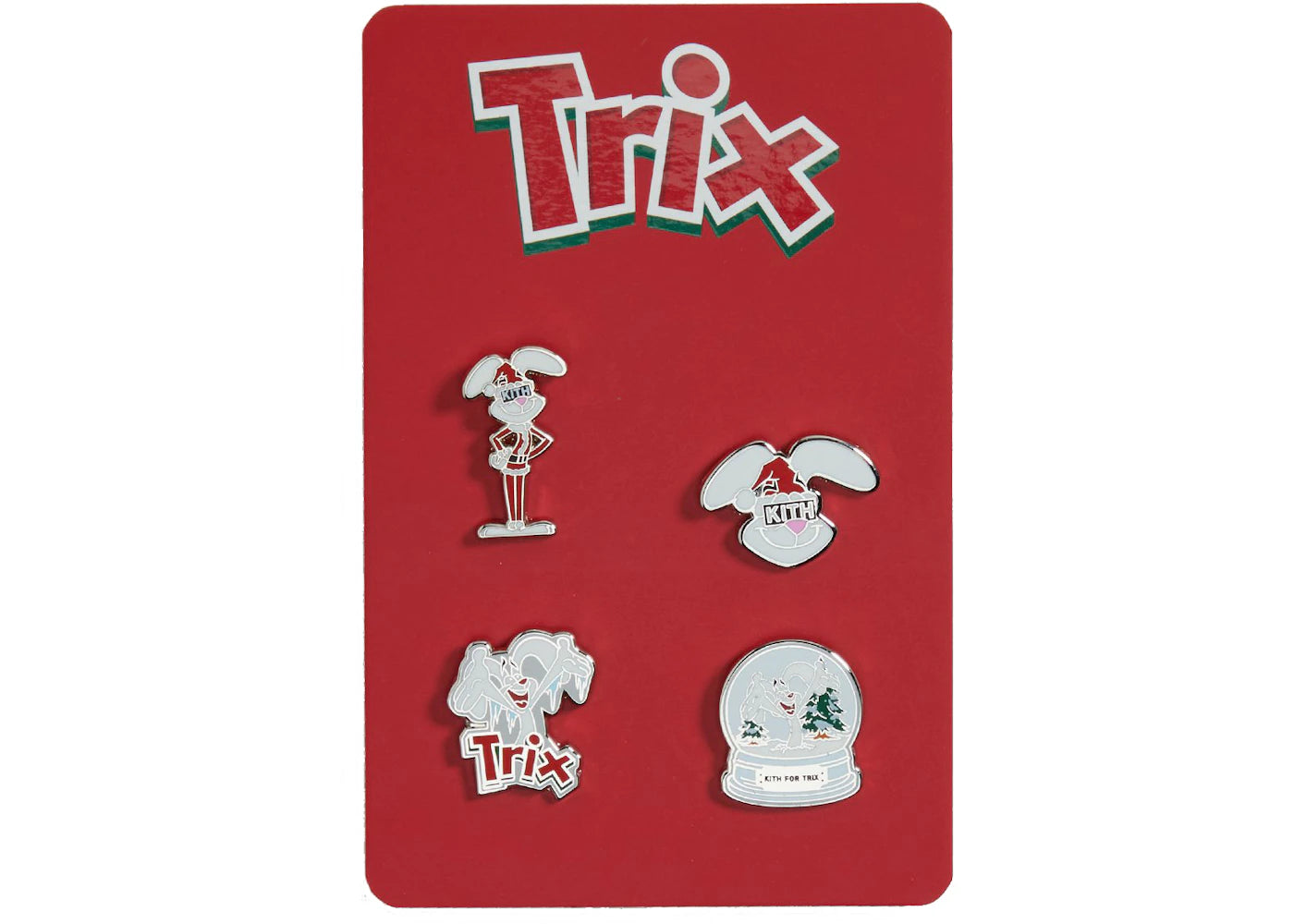 Kith Treats for Trix 4-Piece Enamel Pin Set Silver