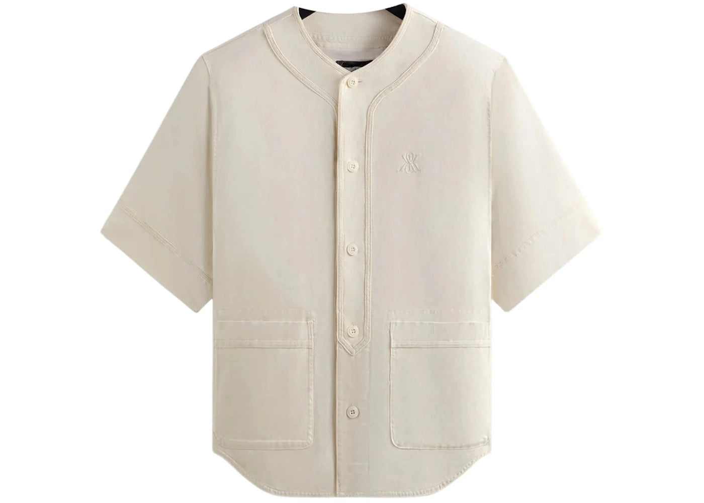Kith Washed Denim Willis Baseball Shirt Sandrift