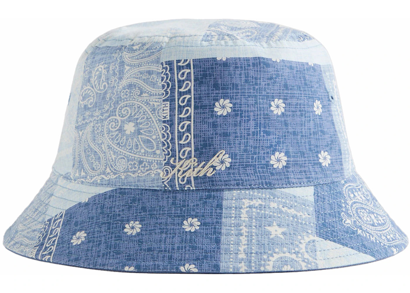 Kith Washed Pasiley Dawson Reversible Bucket Hat Light Indigo