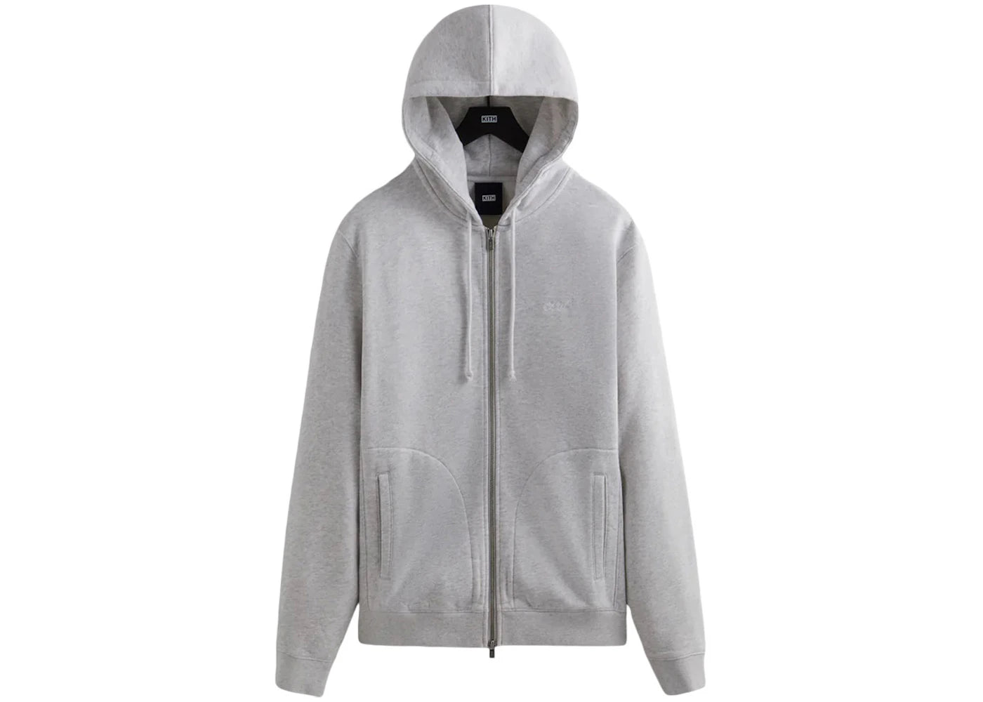 Kith Williams V Zip Up Hoodie (FW22) Light Heather Grey
