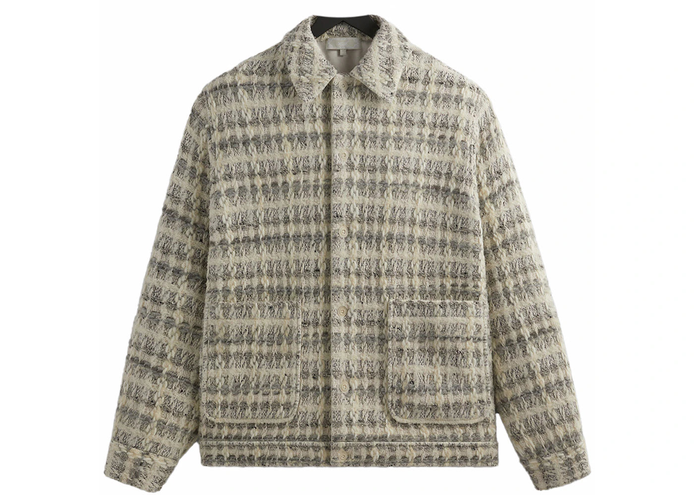 Kith Windowpane Tweed Boxy Collared Overshirt Atrium