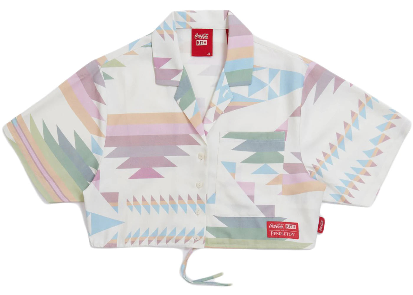Kith Women x Coca-Cola Cropped Camp Collar Ivory/Multi