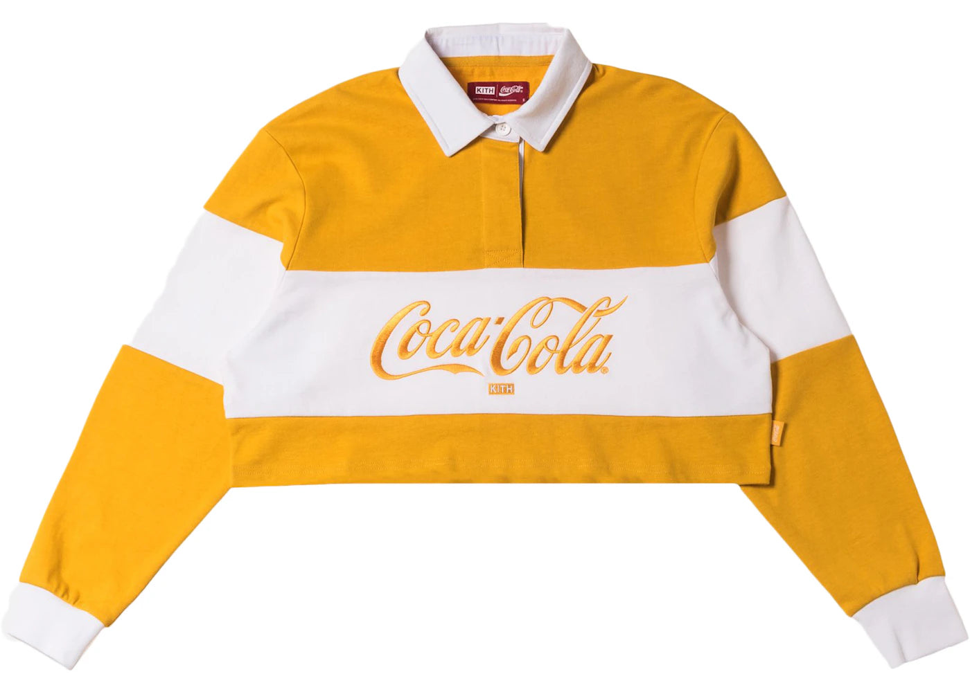 Kith Women x Coca-Cola Cropped L/S Rugby Yellow
