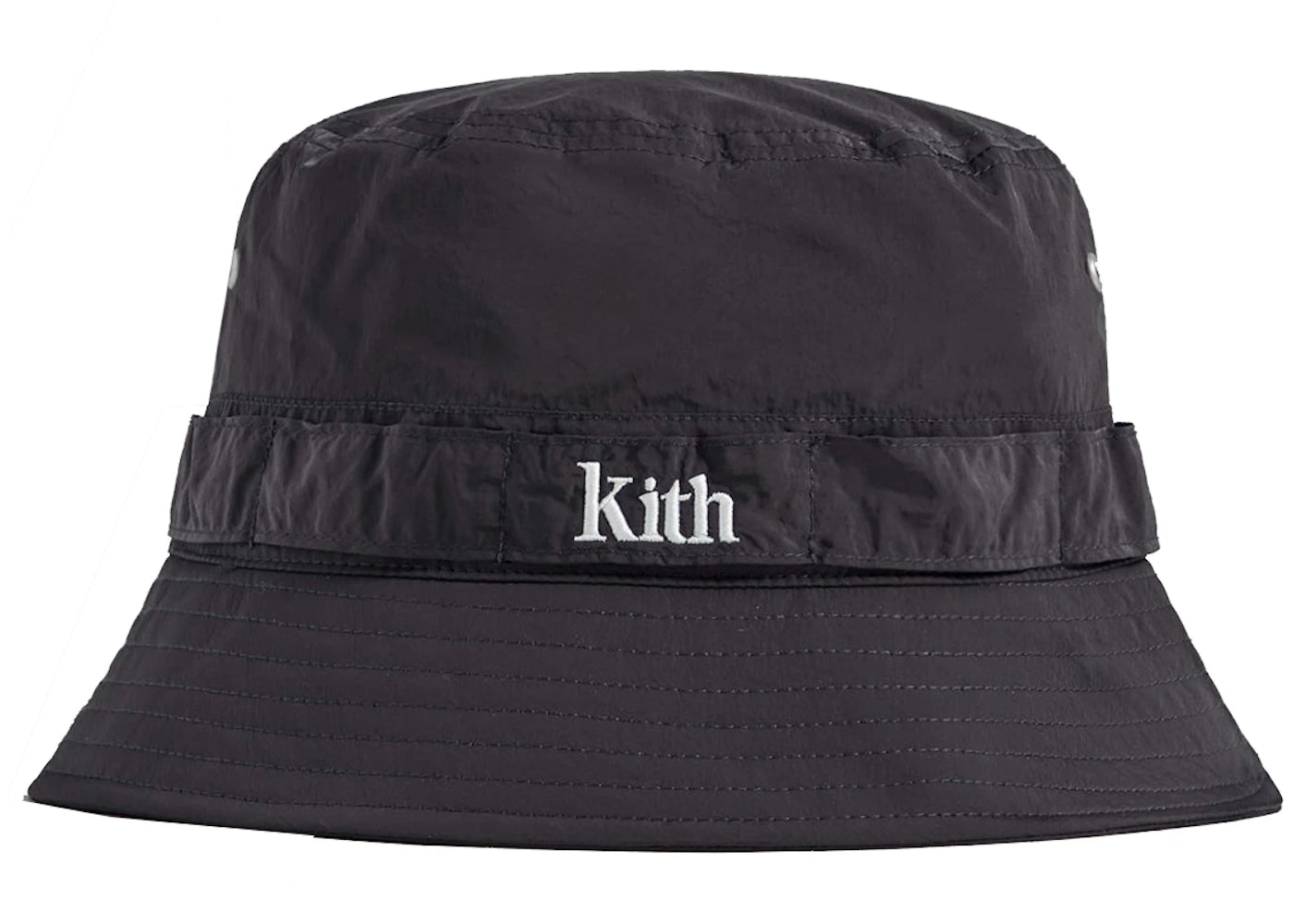 Kith Wrinkle Nylon Serif Bucket Hat Hat Battleship