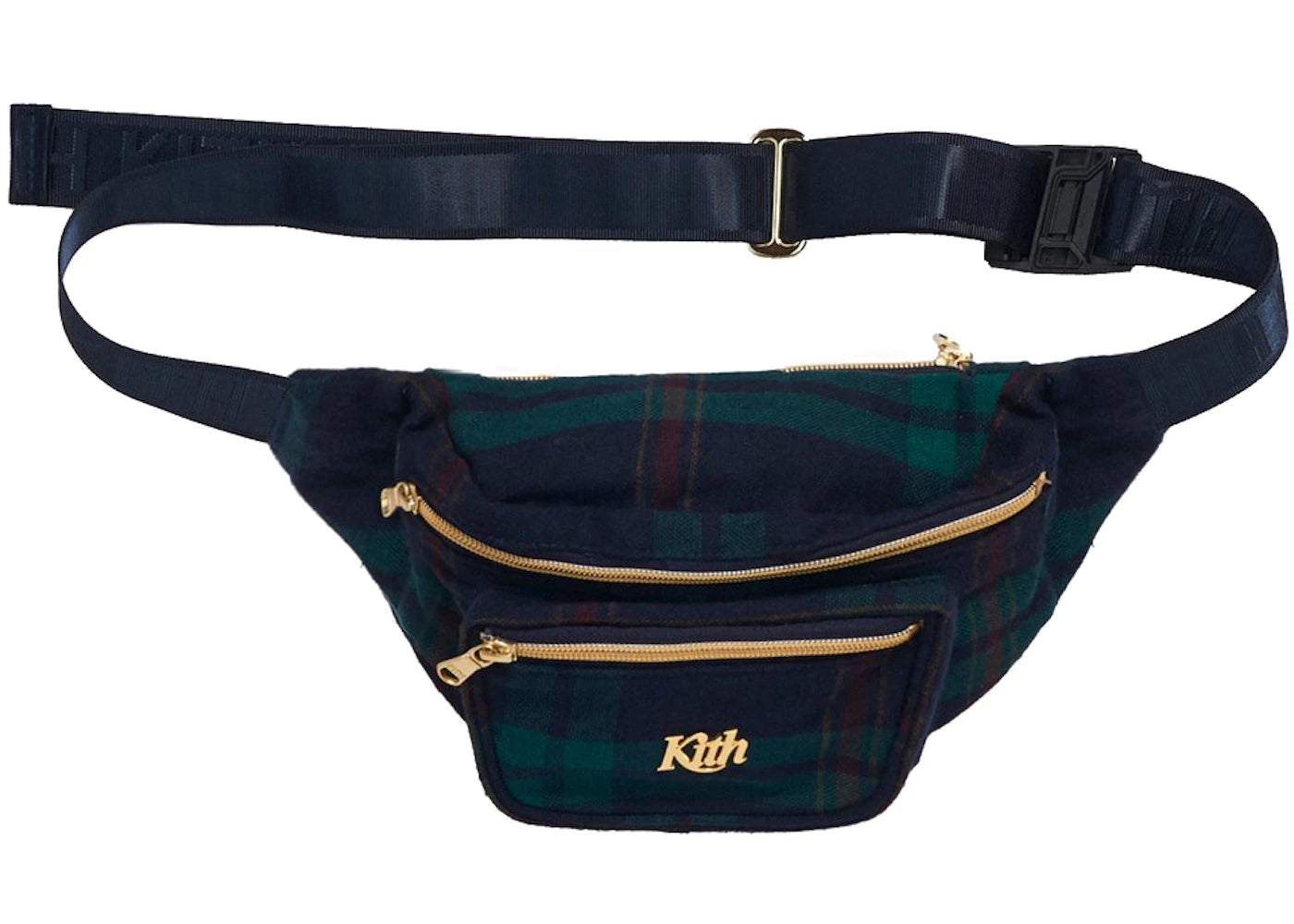 Kith for Bergdorf Goodman Astor Wool Plaid Waist Bag Green