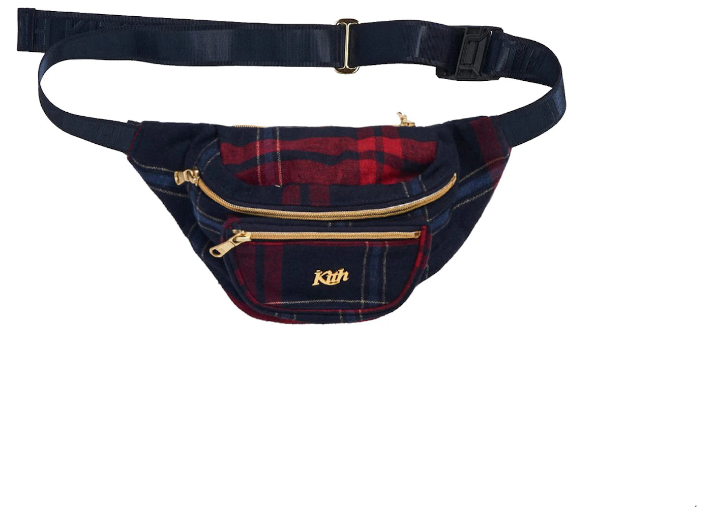 Kith for Bergdorf Goodman Astor Wool Plaid Waist Bag Navy