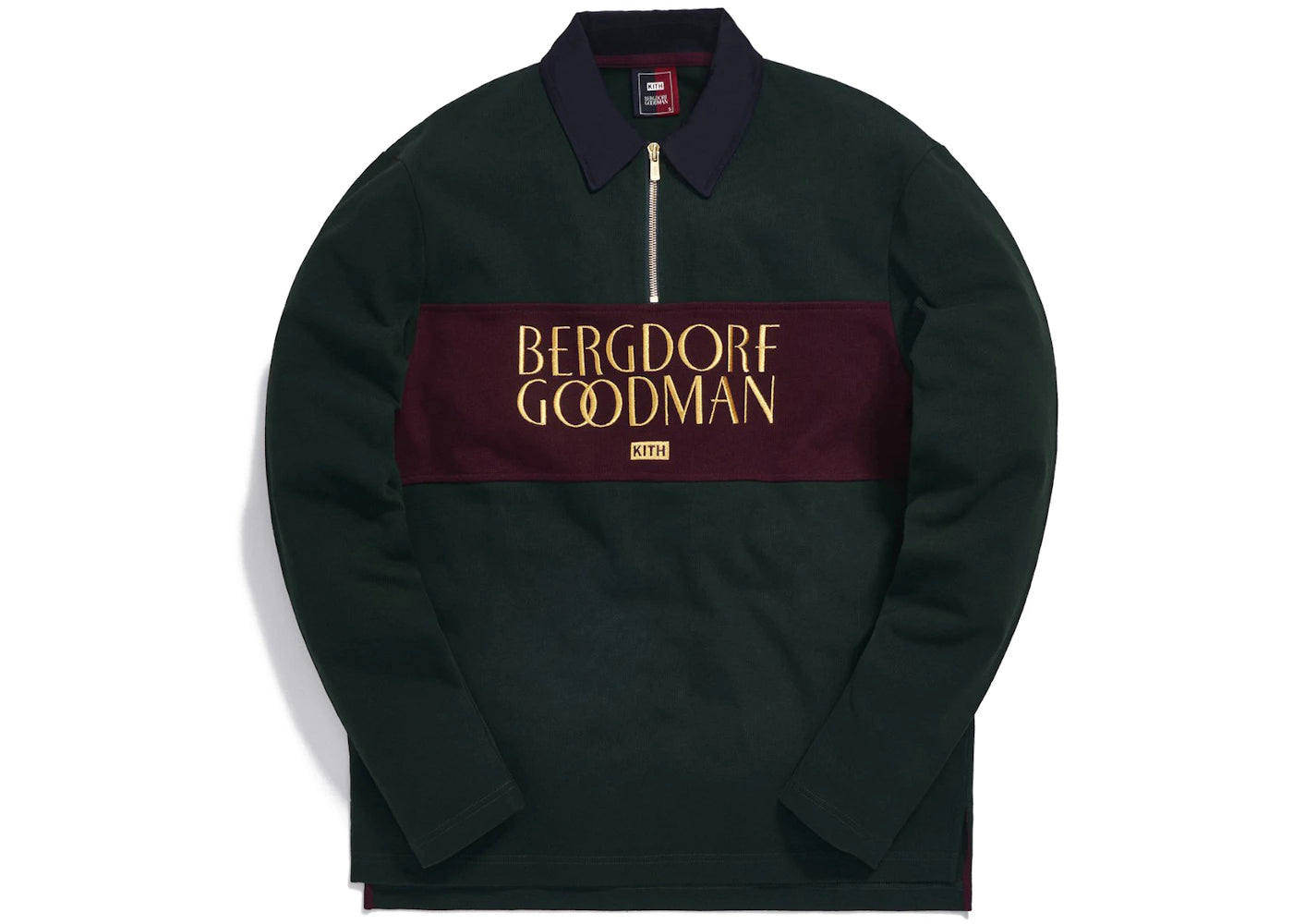 Kith for Bergdorf Goodman L/S Quarter Zip Forest Green