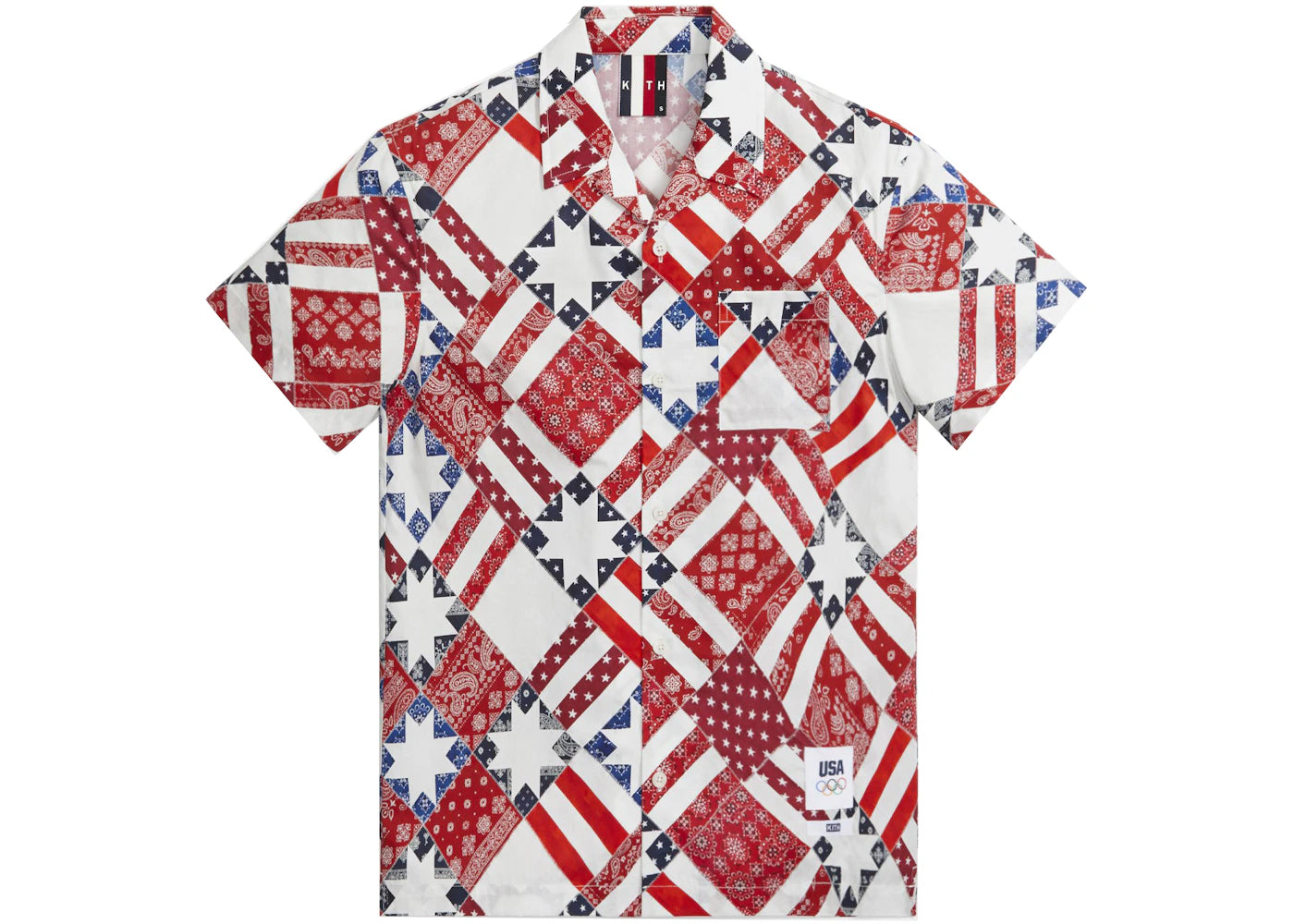 Kith for Team USA Starry Quilt Camp Collar Shirt Pyre