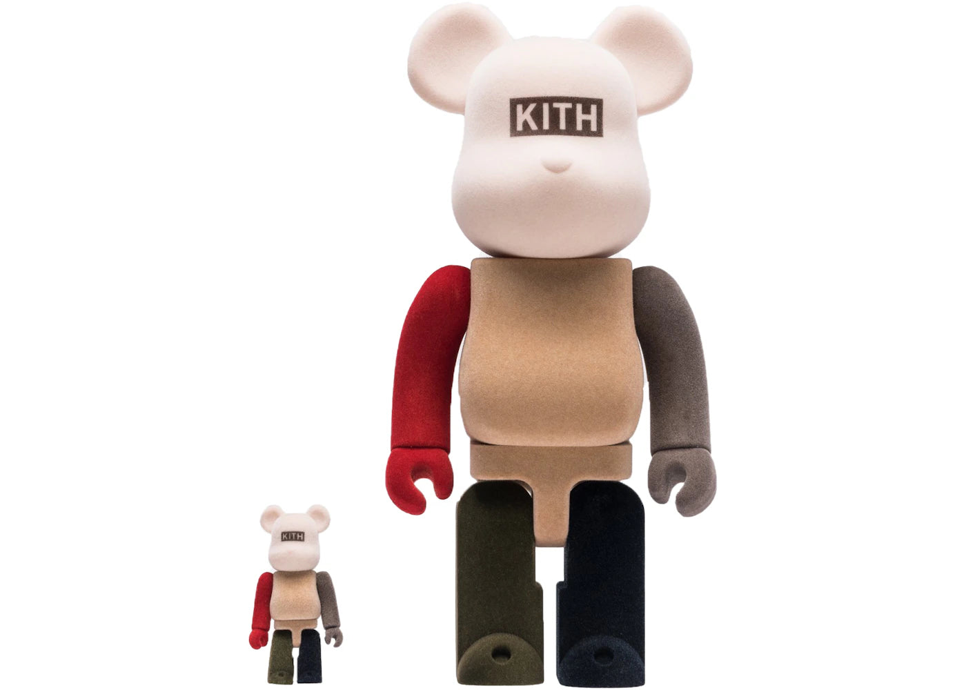 Bearbrick x Kith Flocked 100% & 400% Set Multi