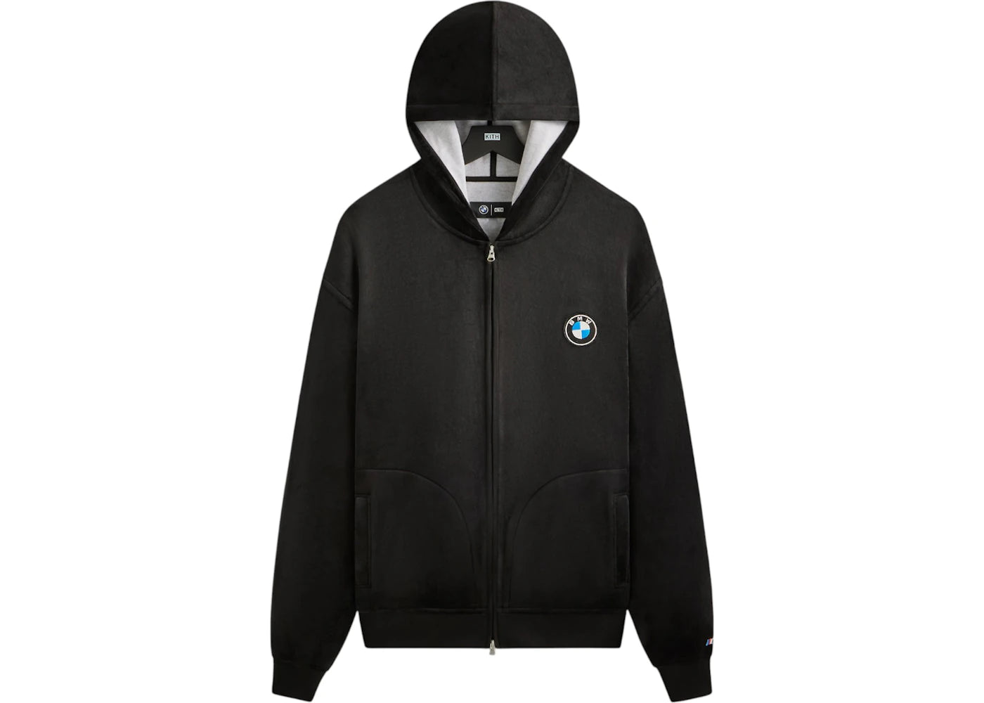 Kith x BMW Bonded Velour Williams V Full Zip Hoodie Black