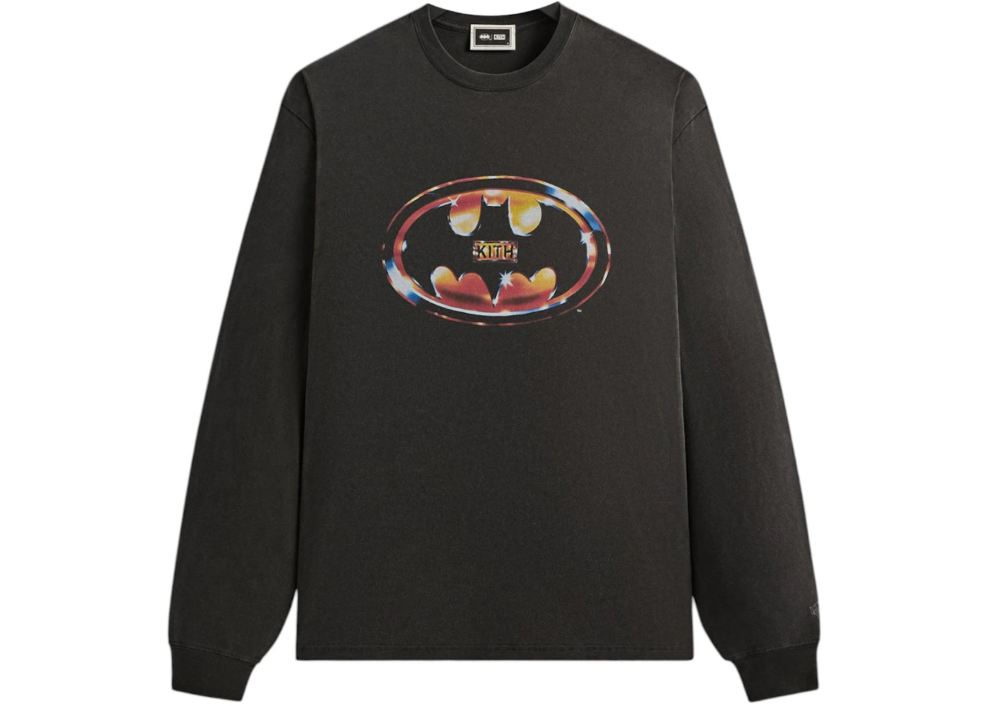 Kith x Batman Logo Vintage Long Sleeve Tee Black