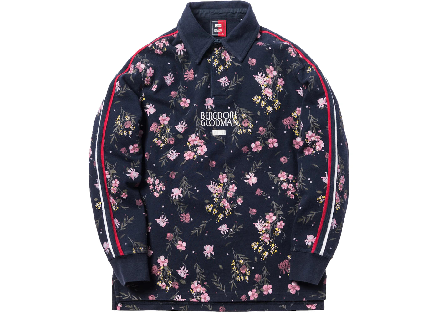 Kith x Bergdorf Goodman Floral Rugby Shirt Navy