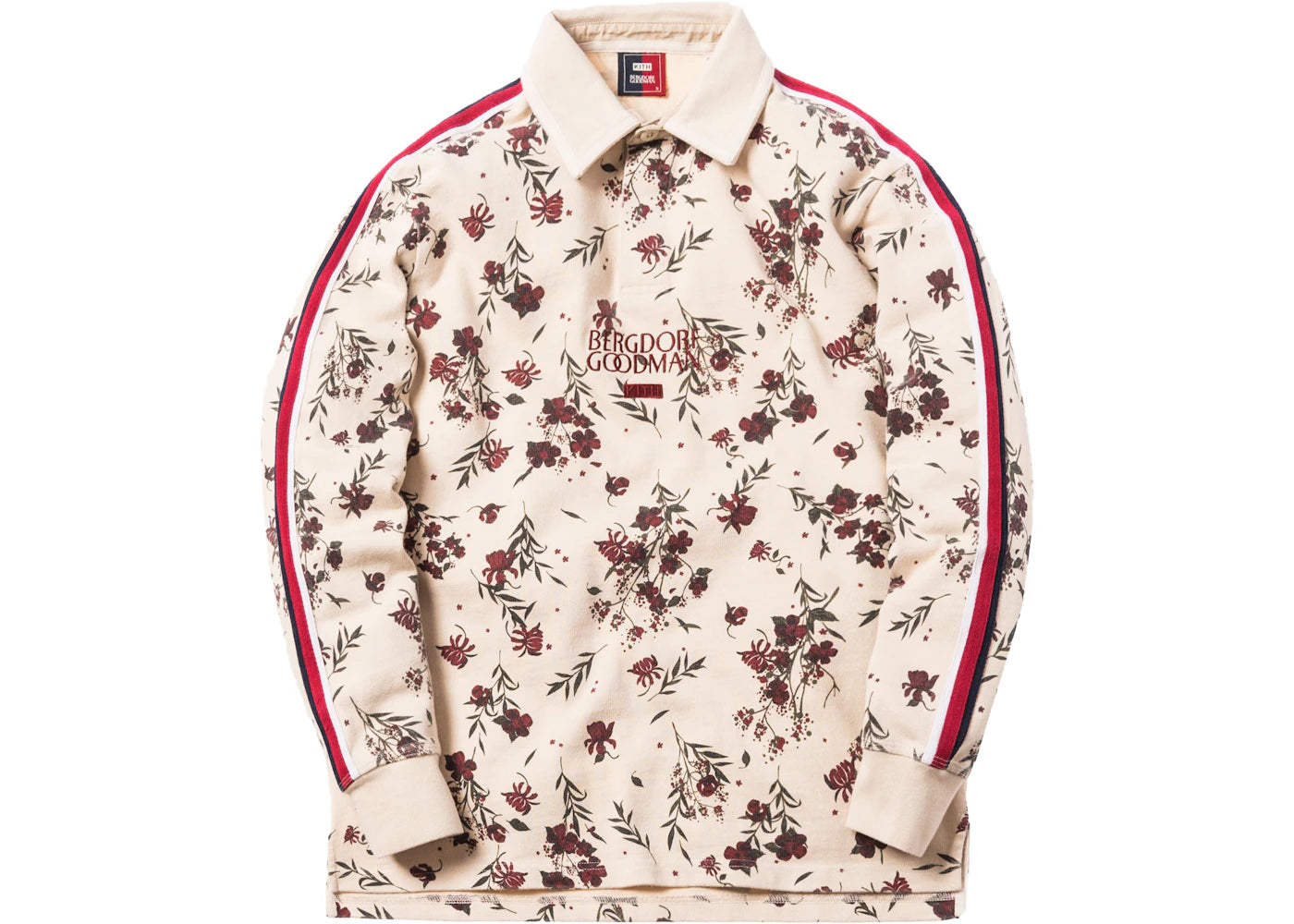 Kith x Bergdorf Goodman Floral Rugby Shirt Off White