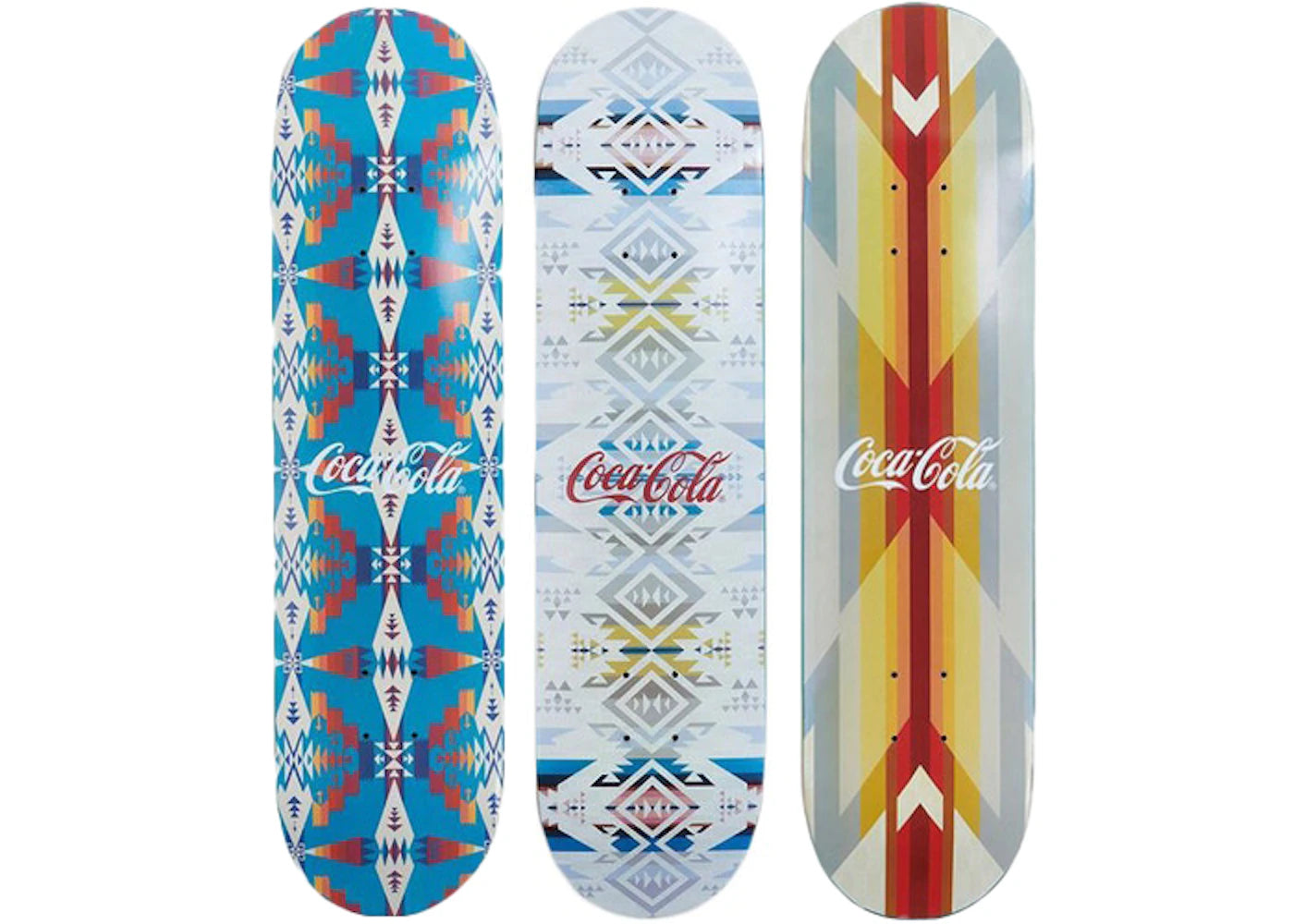 Kith x Coca Cola Pendleton Skateboard Tuscan Teal/ White Sand/ Wyeth Trail Set