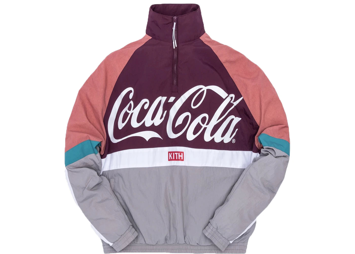 Kith x Coca-Cola Quarter Zip Nylon Windbreaker Grey