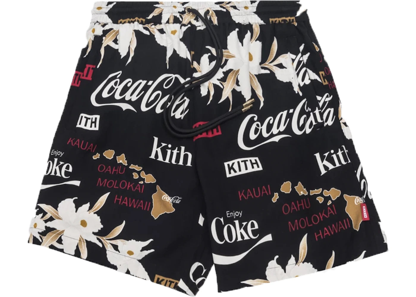 Kith x Coca-Cola Surf Board Print Hardaway Shorts Black Floral