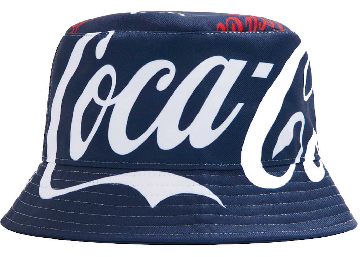 Kith x Coca-Cola x Mitchell & Ness Coke Logo Bucket Hat Navy/Multi