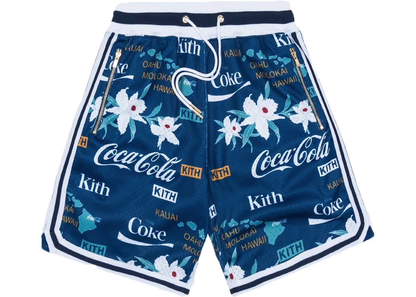 Kith x Coca-Cola x  Mitchell & Ness Hawaii Shorts Blue