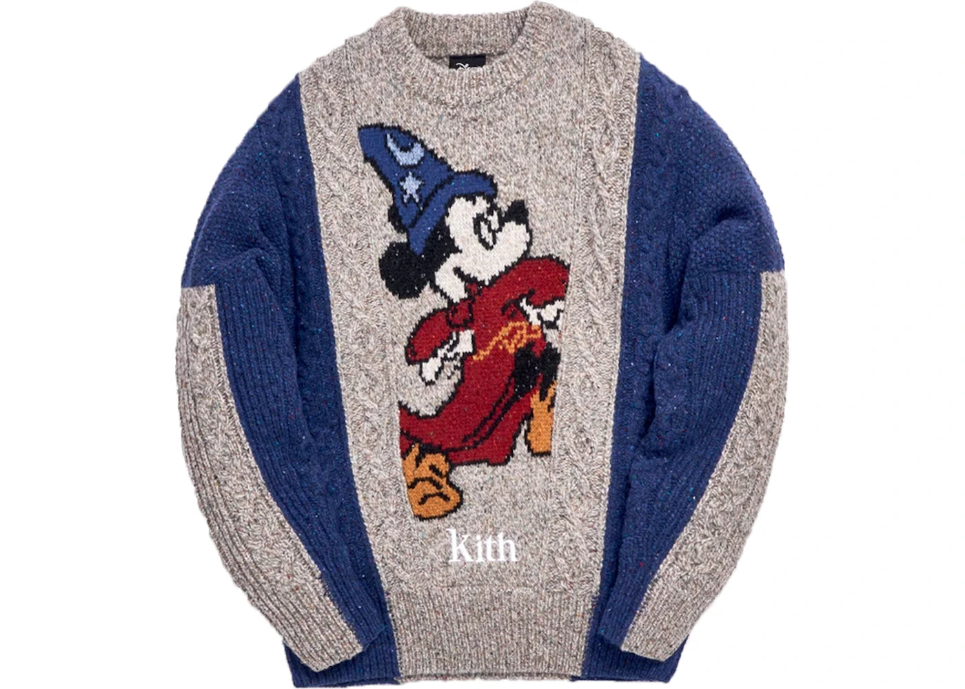 Kith x Disney 40s Ryan Cable Knit Sweater Navy