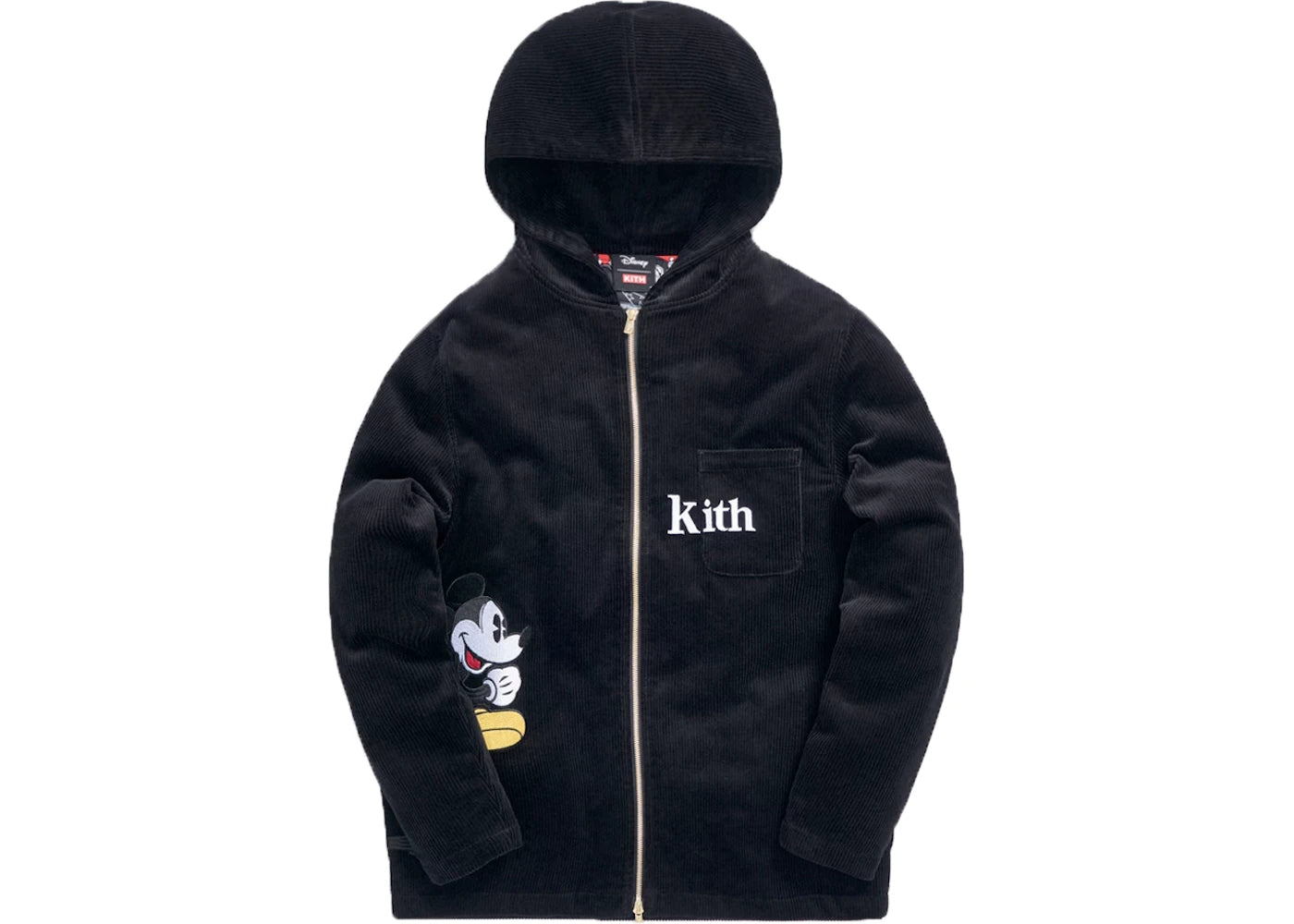 Kith x Disney Carlton Corduroy Zip Hoodie Black