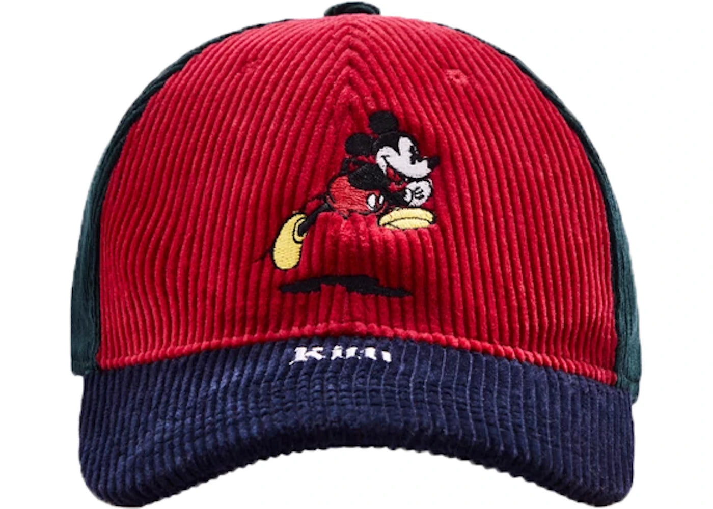 Kith x Disney Colorblocked Corduroy Mickey Cap Red