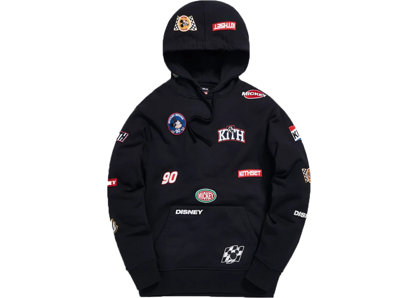 Kith x Disney Mickey AOP Patch Hoodie Black