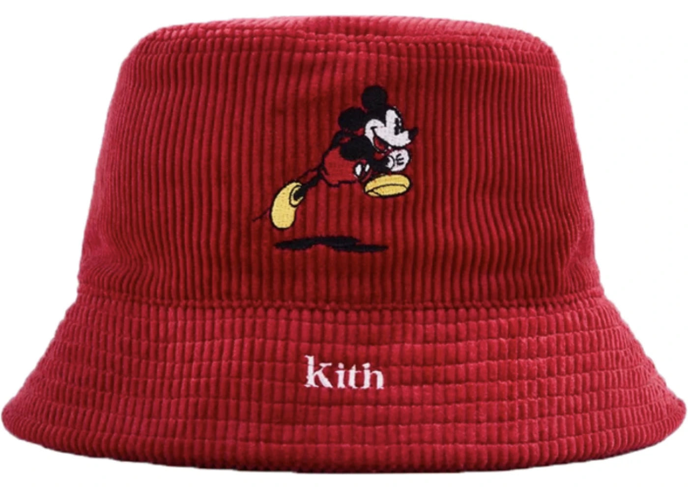 Kith x Disney Mickey Corduroy Bucket Hat Red