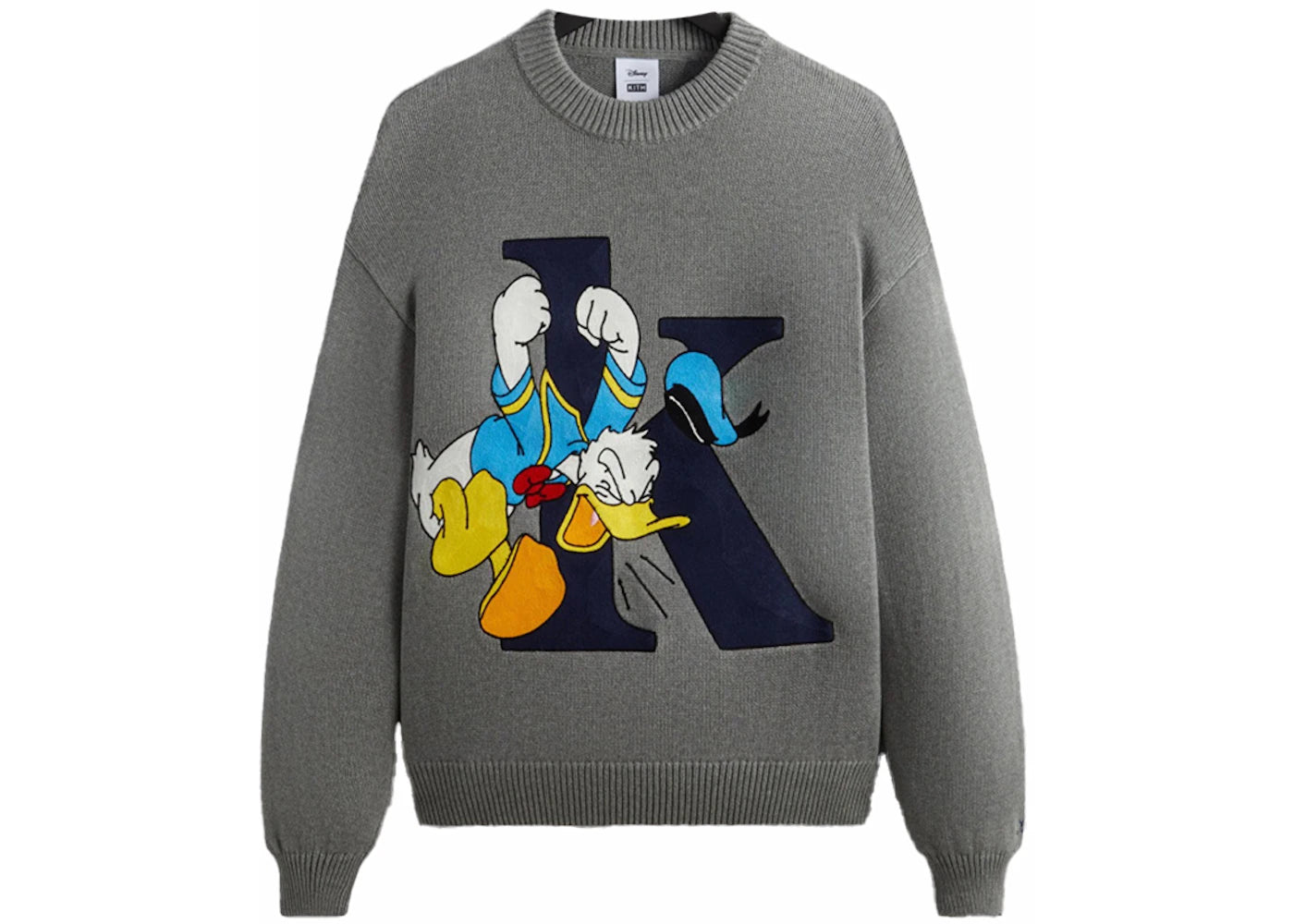 Kith x Disney Mickey & Friends Donald K Crewneck Sweater Medium Heather Grey