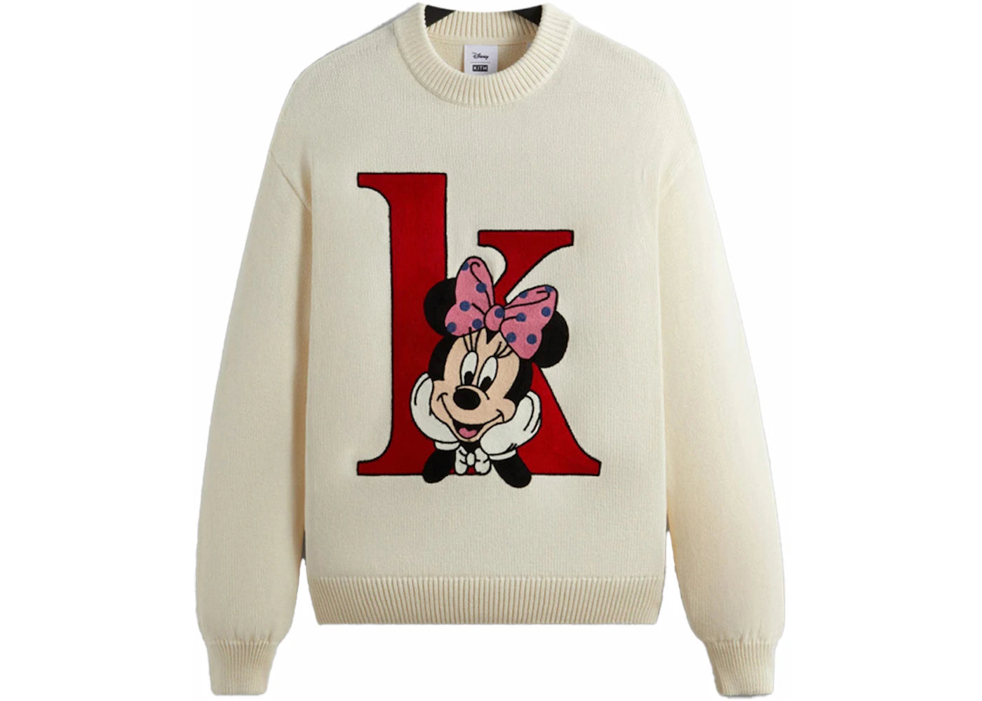 Kith x Disney Mickey & Friends Minnie K Crewneck Sweater Sandrift