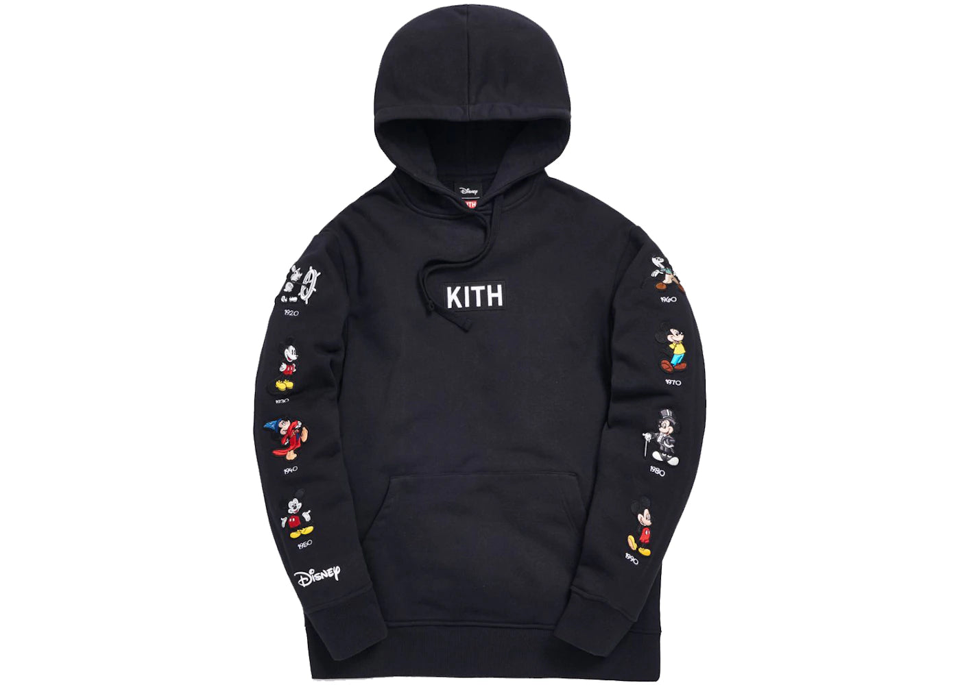 Kith x Disney Mickey Sleeve Patches Hoodie Black