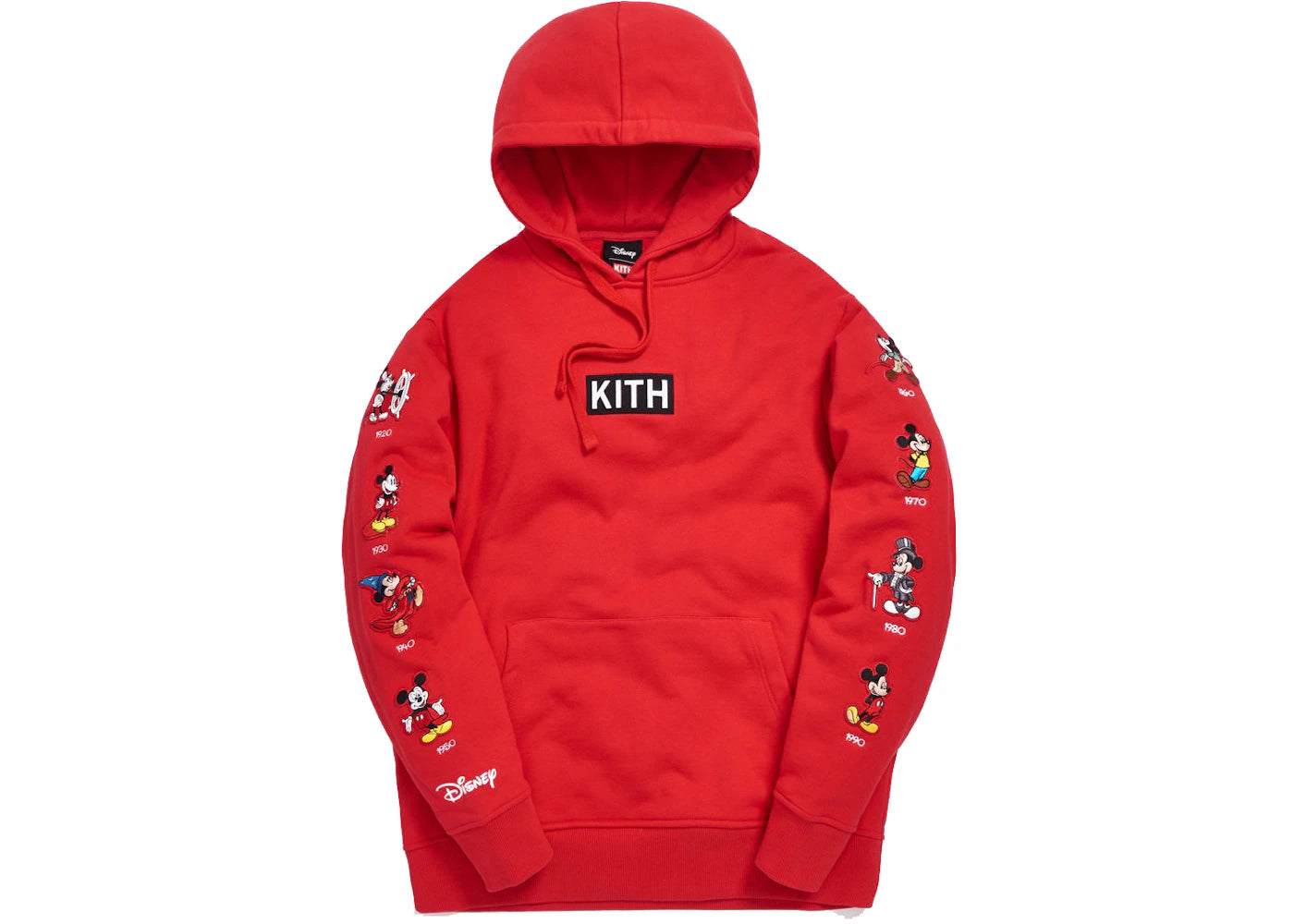 Kith x Disney Mickey Sleeve Patches Hoodie Red