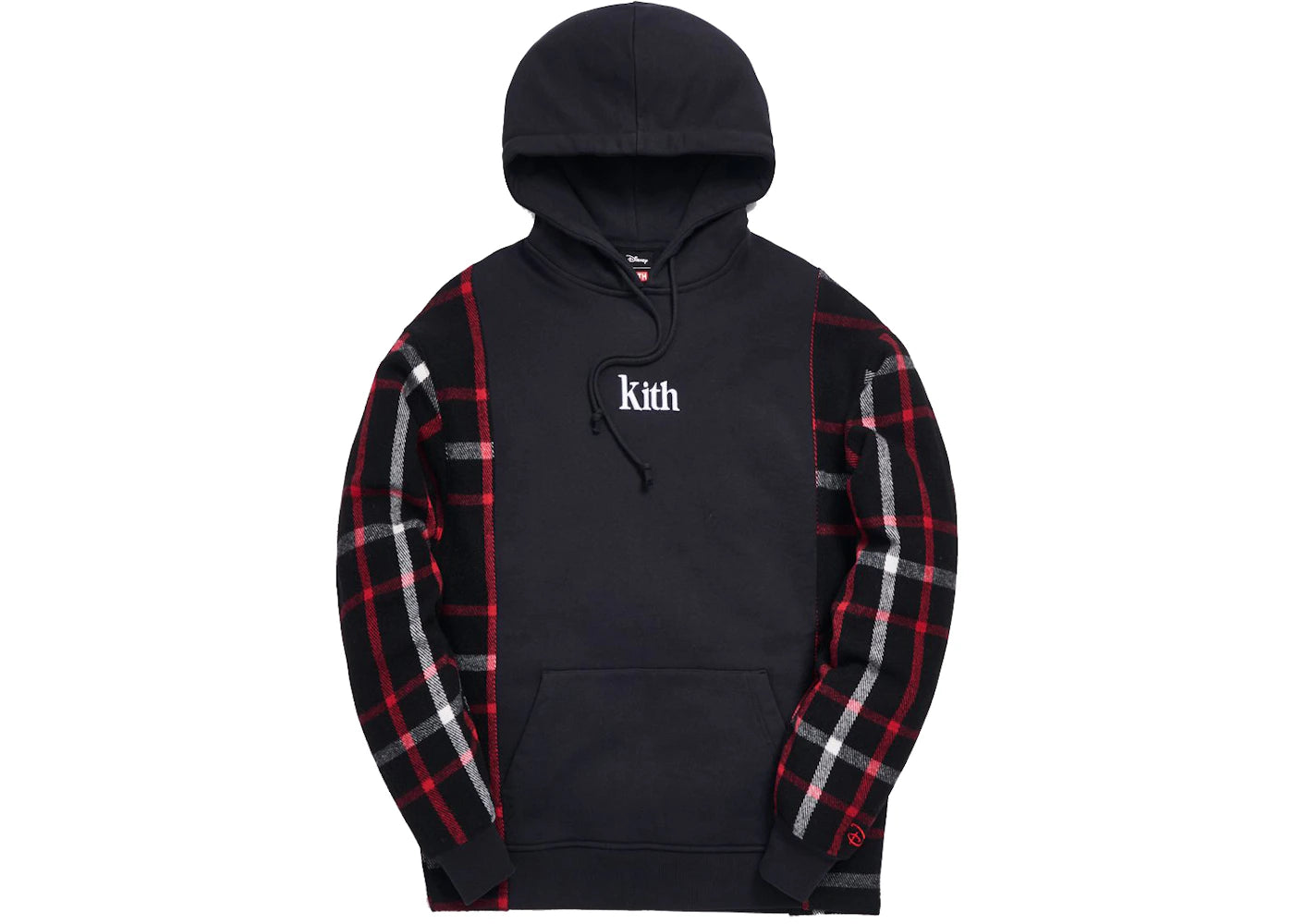 Kith x Disney Patchwork Wool Plaid Hoodie Black